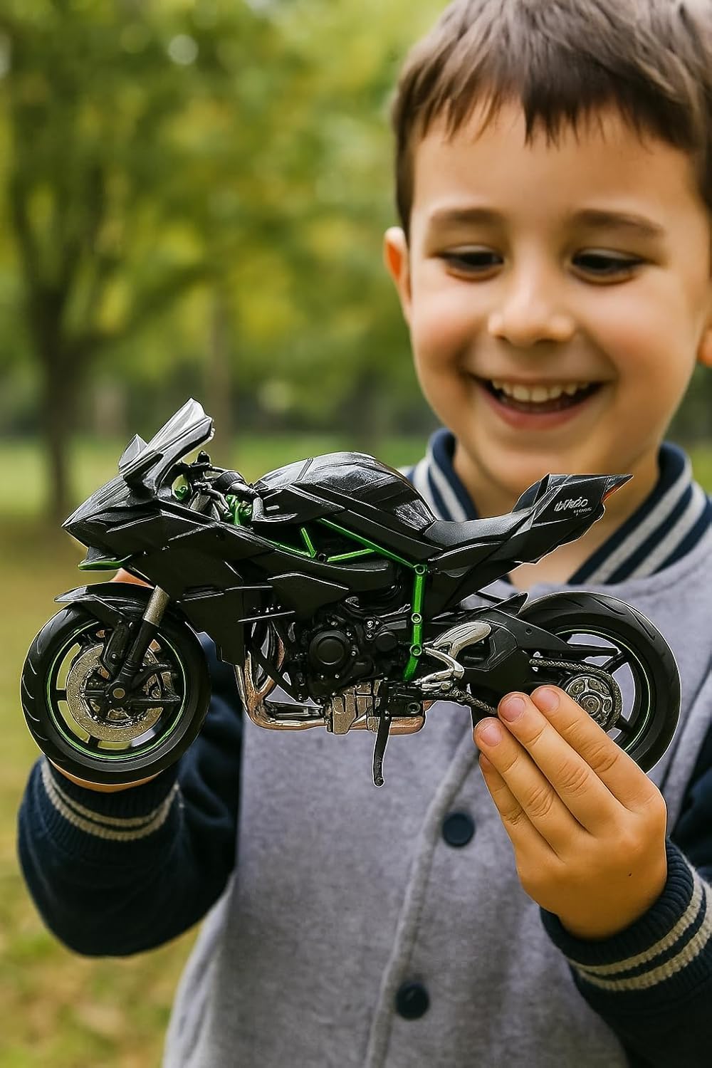 PLUSPOINT Diecast H2R Motorcycle Toy Bike 1:10 Scale Model Vehicles Alloy Simulation Super Bike Also for Car Dashboard Adult Alloy Motorbike Toy Simulation Model Vehicle Toy Street Machine Kids Gift — Amazon image 6