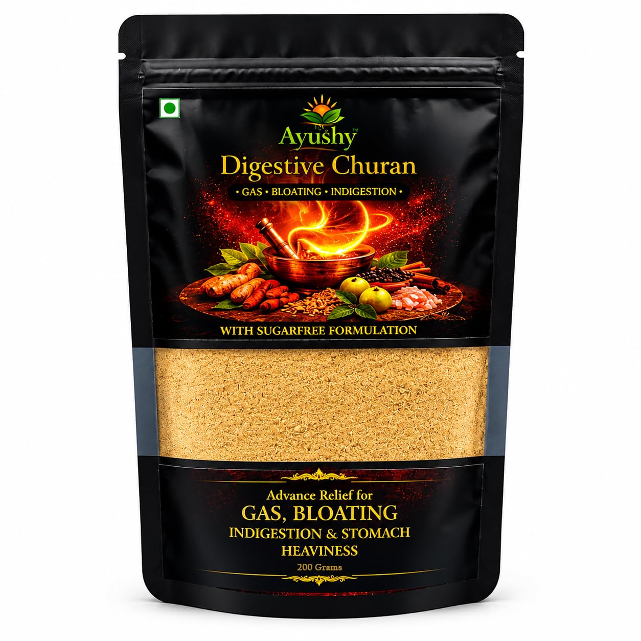 Digestive Churan Powder (200g) – Sugar Free Ayurvedic Churan for Gas, Acidity, Bloating & Indigestion Relief | Natural Herbal Digestion Support-image-21
