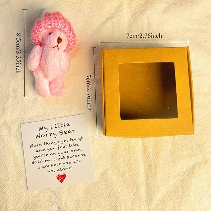 Mini Osito de Peluche Hecho a Mano en Caja - Gris miniatura 3
