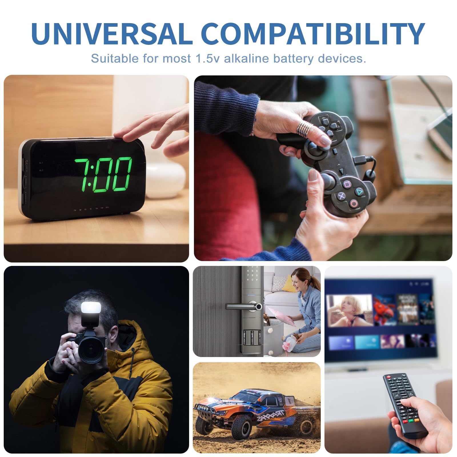 BONAI Kit Ricarica Completo, Caricabatterie Intelligente a 16 Slot con 16 Pile Ricaricabili Ni-MH (8 AA Stilo e 8 AAA Ministilo), Stazione di Indipendente per Telecomandi, Giocattoli e Dispositivi Dom