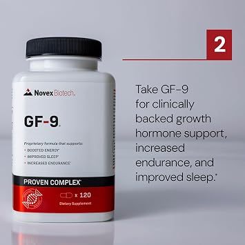 GF-9 Black Label Advanced HGH Support for Men 45+ Clinically Studied Amino Acid Complex, Alpha-GPC, GLP-1 Pathway Support & Focus 210 Capsules