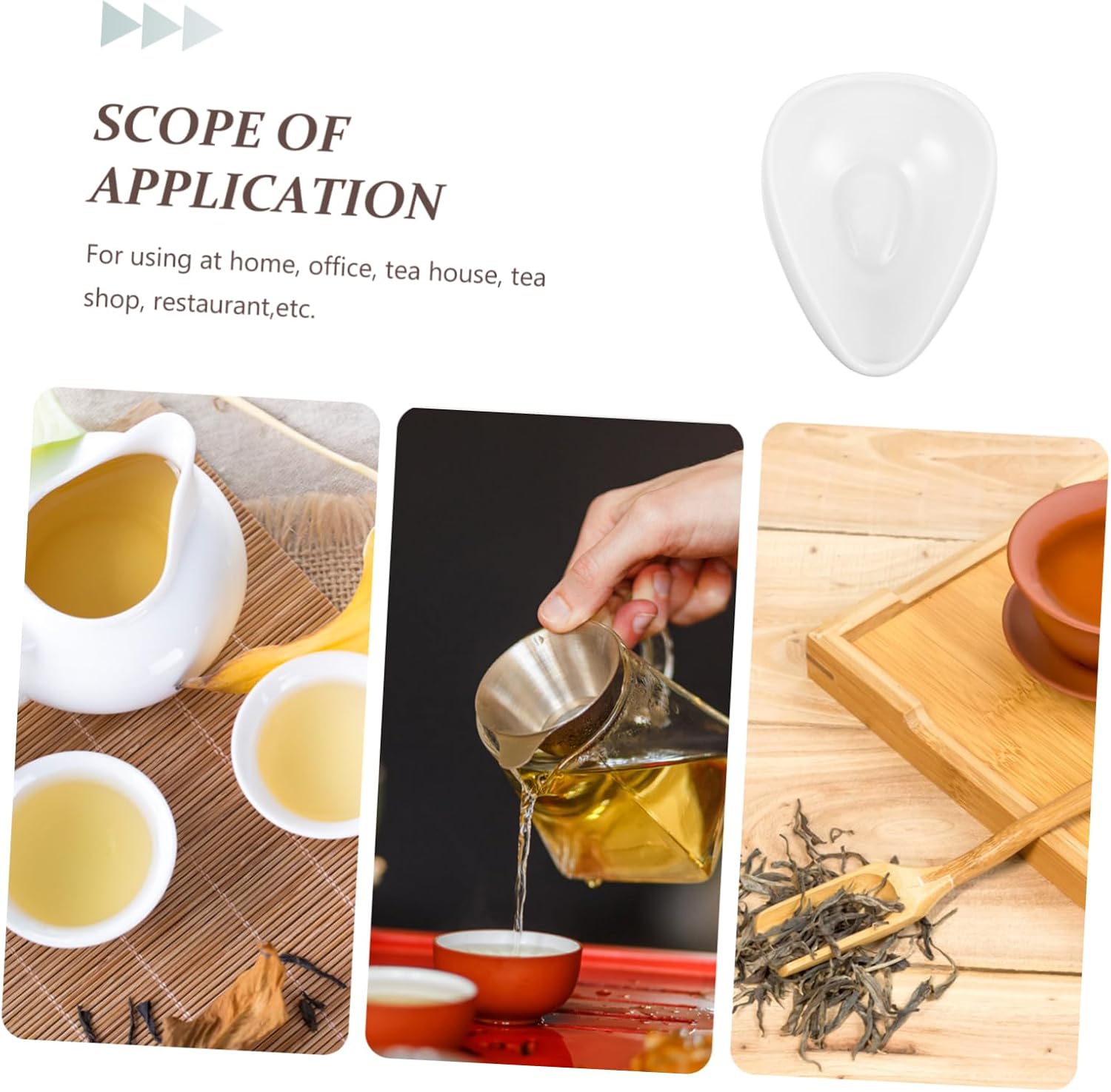 White Porcelain Tea Scoop Spoon for Loose Tea and Coffee Use