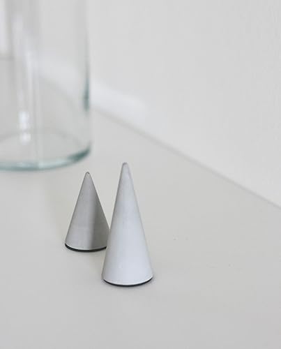 Porta Anelli In Cemento Design Industriale - Set 2 Coni | Per Gioielli E Decorazione