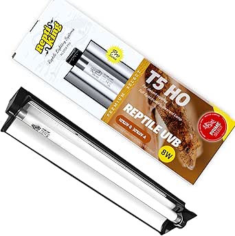 Upgraded T5 UVB Reptile Light, 10.0 UVB 8W Fluorescent Lamp & Fixture Kit, 12 Inch