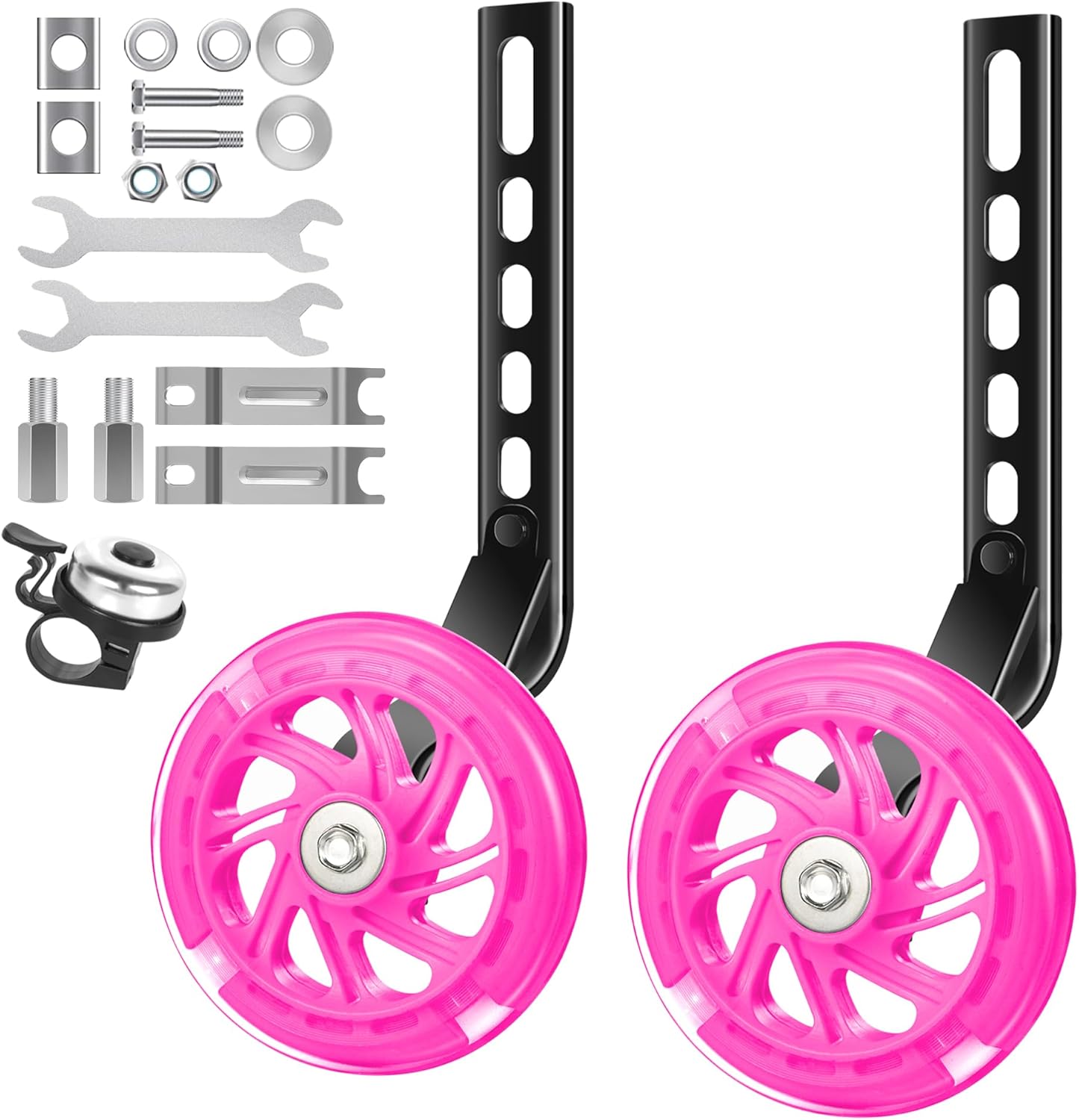 Bicycle Training Wheels for Kids Stronger Version Replacement Adjustable Bicycles Stabilizer for Children, Suitable for 12/14/ 16/18/ 20/ inch Children's Single Speed Bikes OP-Pink