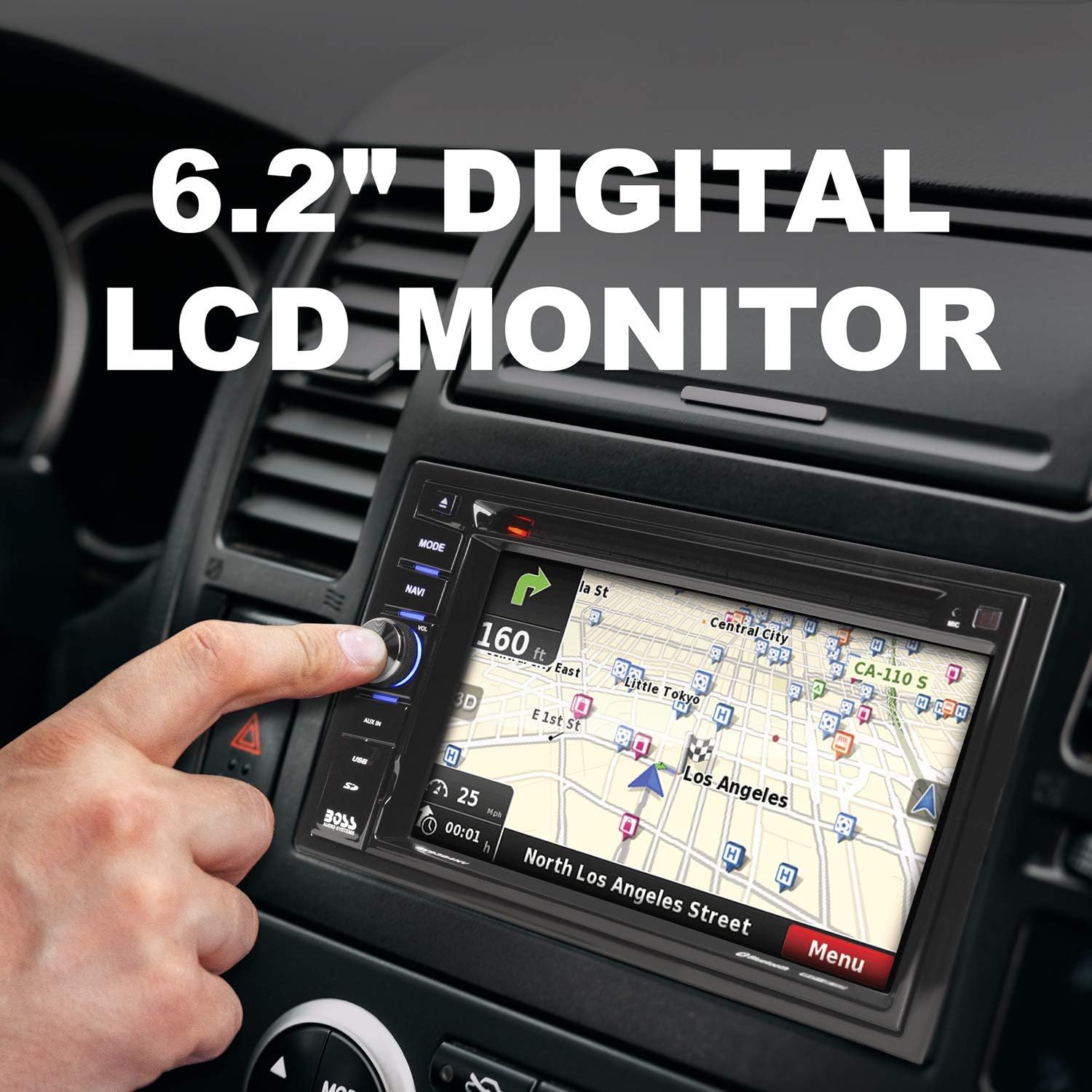 BOSS Audio Systems BVNV9384RC Car GPS Navigation and DVD Player - Double Din, Bluetooth Audio and Calling, 6.2 Inch LCD Touchscreen Monitor, MP3 CD DVD USB SD, Aux-in, AM FM Radio Receiver (Renewed) : Everything Else