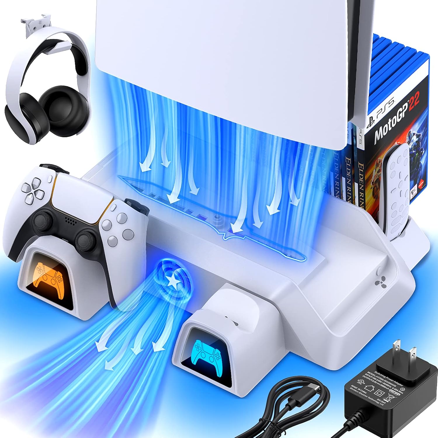 Buy PS5 Stand with Cooling Station&Dual Controller Charger for