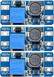 WWZMDiB MT3608 2A DC-DC Converter 2-24V to 5-28V Adjustable Boost Module (3 Pcs)