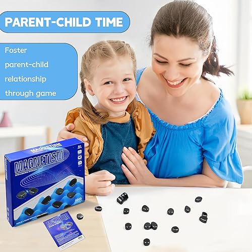Miniatura 3 de Gloriser Juego de ajedrez magnético 2024 con rocas, juegos de imanes para adultos y niños, divertido juego de ajedrez magnético multijugador con