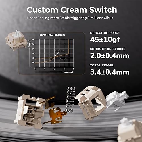 Miniatura 7 de RK ROYAL KLUDGE R75 Teclado mecánico inalámbrico, 75% de teclado personalizado para juegos, montaje en junta de teclado RGB retroiluminado con