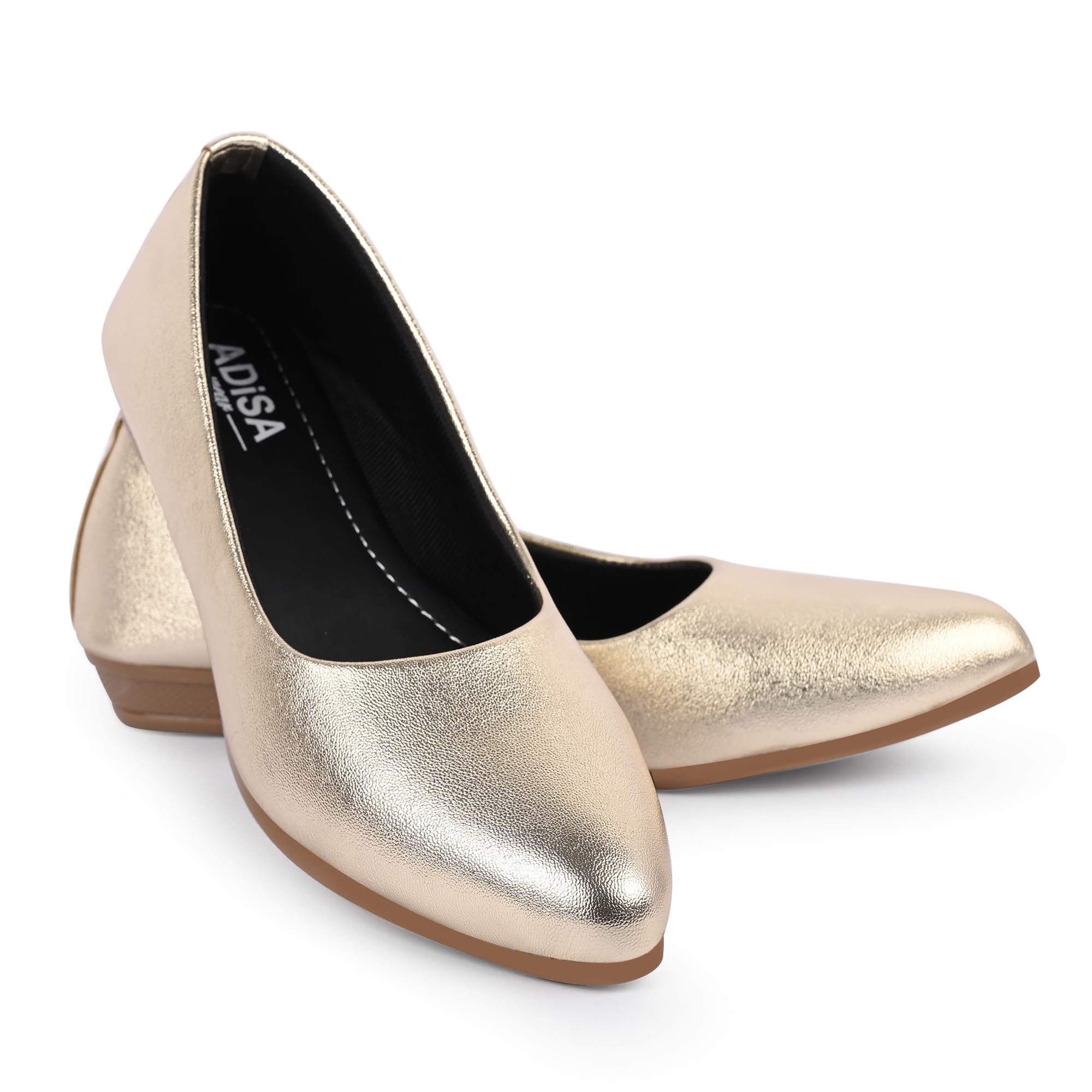 Women's Comfortable Metallic Slip-On Ballet Flats - Soft Bellies Shoes for Girls & Ladies - Casual Flat Footwear-image-32