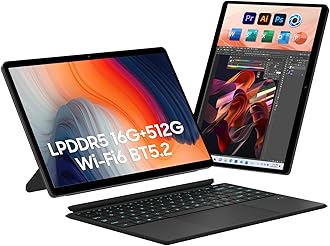 EYY 2 in 1 Laptop/Tablet Computer, Intel N100 (UP to 3.40GHz), 16GB LPDDR5 512GB SSD, Laptop 14" 1920 * 1200 Resolution 16:10 Touchscreen, WiFi 6, BT5.2, HDMI, Backlit Keyboard, Dual Camera