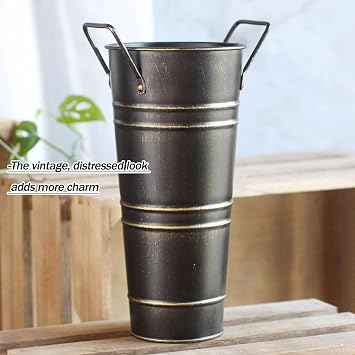Decorative Metal Umbrella Stand Barrels, Round Metal Standing Umbrella Holder, Umbrellas Stand Indoor Entryway, Umbrellas Rack Organizer Vase for Home Hotel(White)