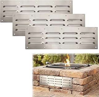 3 Pack Stainless Steel Venting Panel for Grill Accessory, Rectangle Gril...