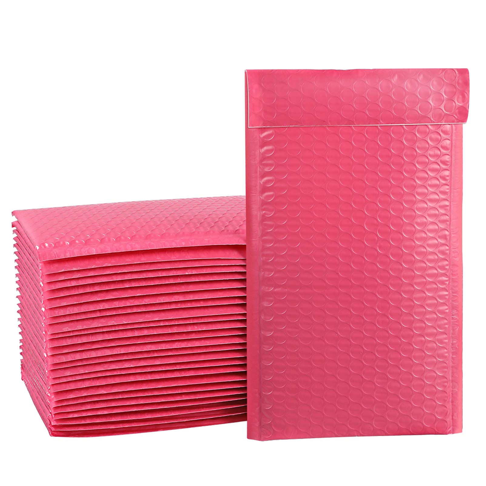 NUOBESTY Self- Adhesive Bubble Mailers, Pink Padded Envelopes Mailer Practical Bubble Envelope for Packaging Mailing 25pcs (Pink)