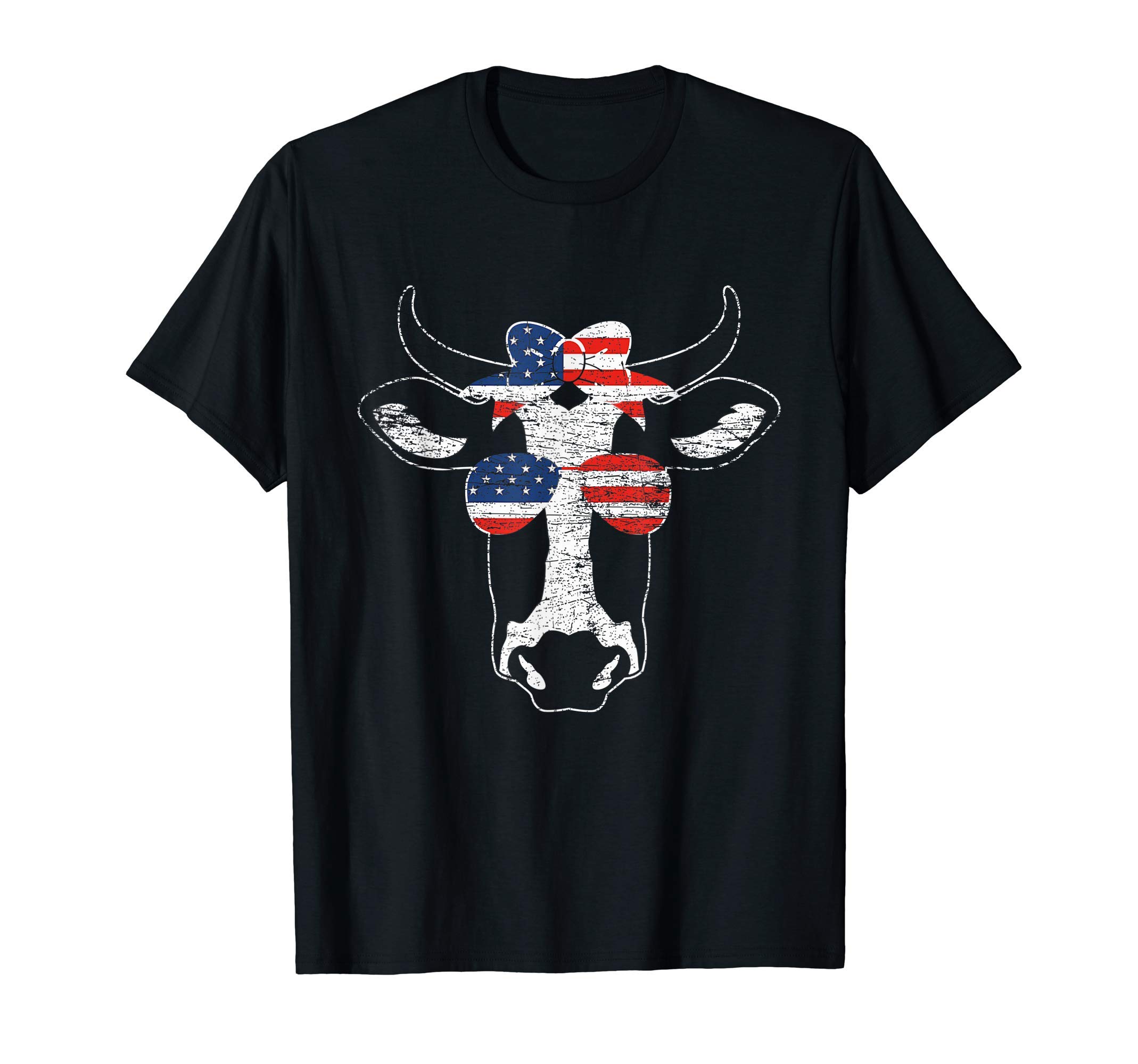 4th Junly American Pride Cow USA T-Shirt