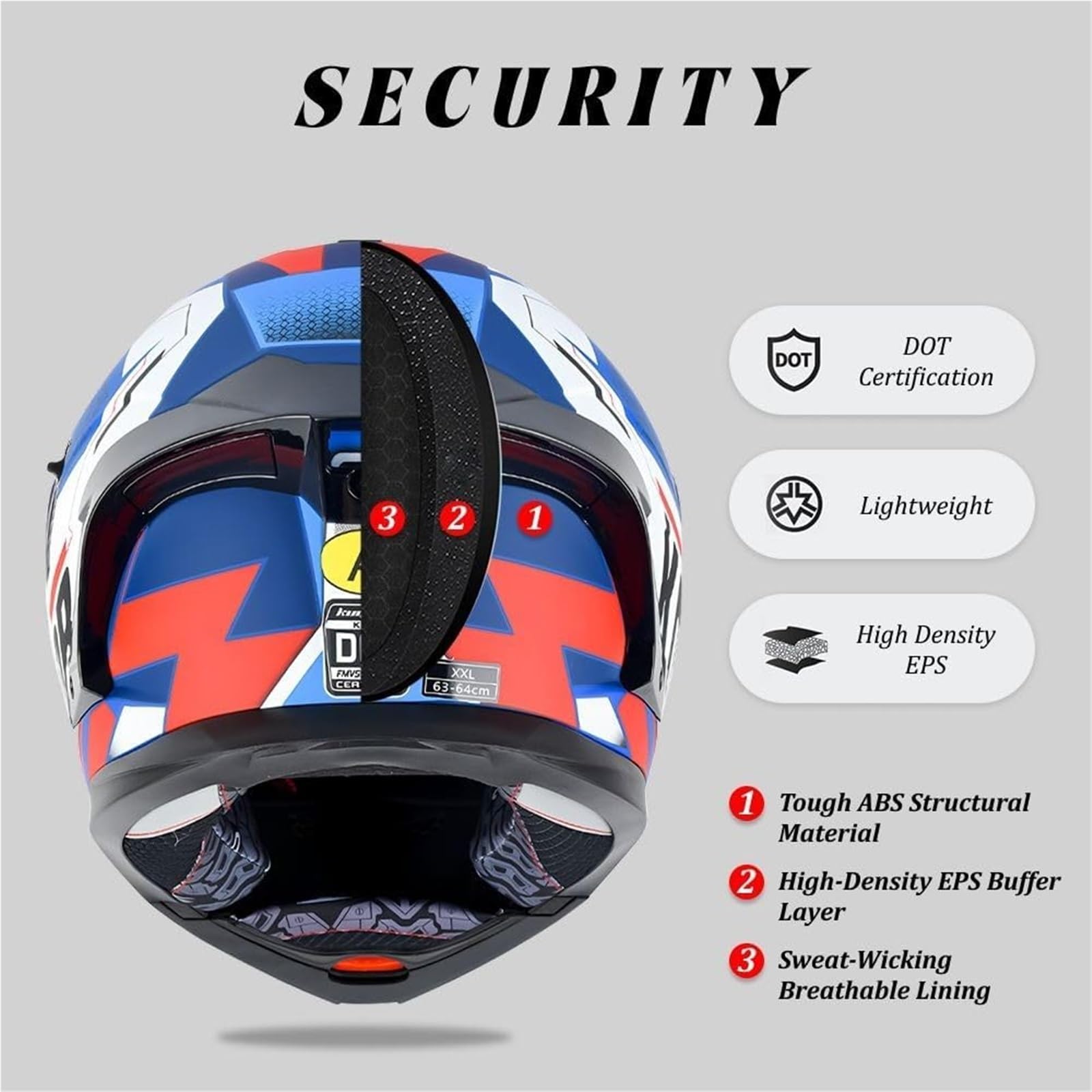 Casco de Motocicleta abatible con Bluetooth, Viseras duales integradas y micrófono, Casco Modular Integral Ligero con certificación Dot/ECE(K,XL 61~62CM)