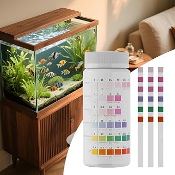 Aquarium Water Test Kit | Hot Tub Test Strips for Aquarium,6-in-1 Water Quality Tester Testing Paper for Commercial Home Saltwater Beginners Monitoring Daily Hot Tub Travel Pool