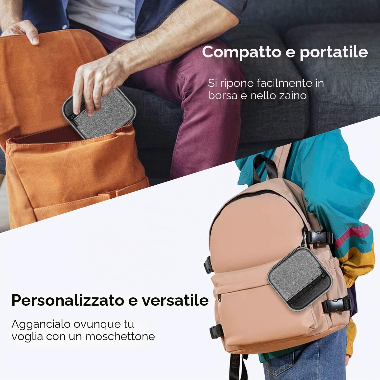 FINPAC Custodia per Caricatore di MacBook Air/Pro, Portatile ElettronicaPortaoggetti Borsa Cover per MacBook Charger/Magic Mouse/Cavo, Organizer da Viaggi, Lavoro,