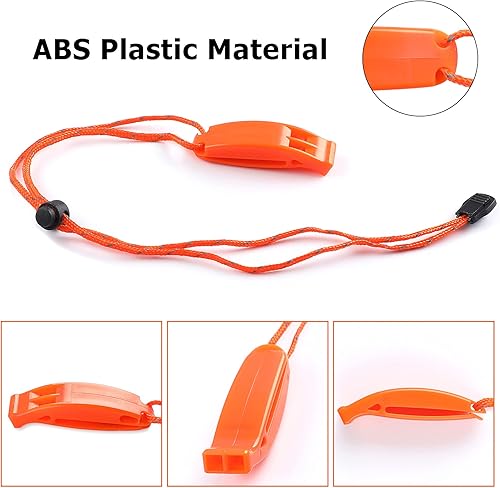 Miniatura 3 de 6 silbatos de supervivencia de seguridad con cordón reflectante ajustable, silbato de plástico de emergencia, silbato marino