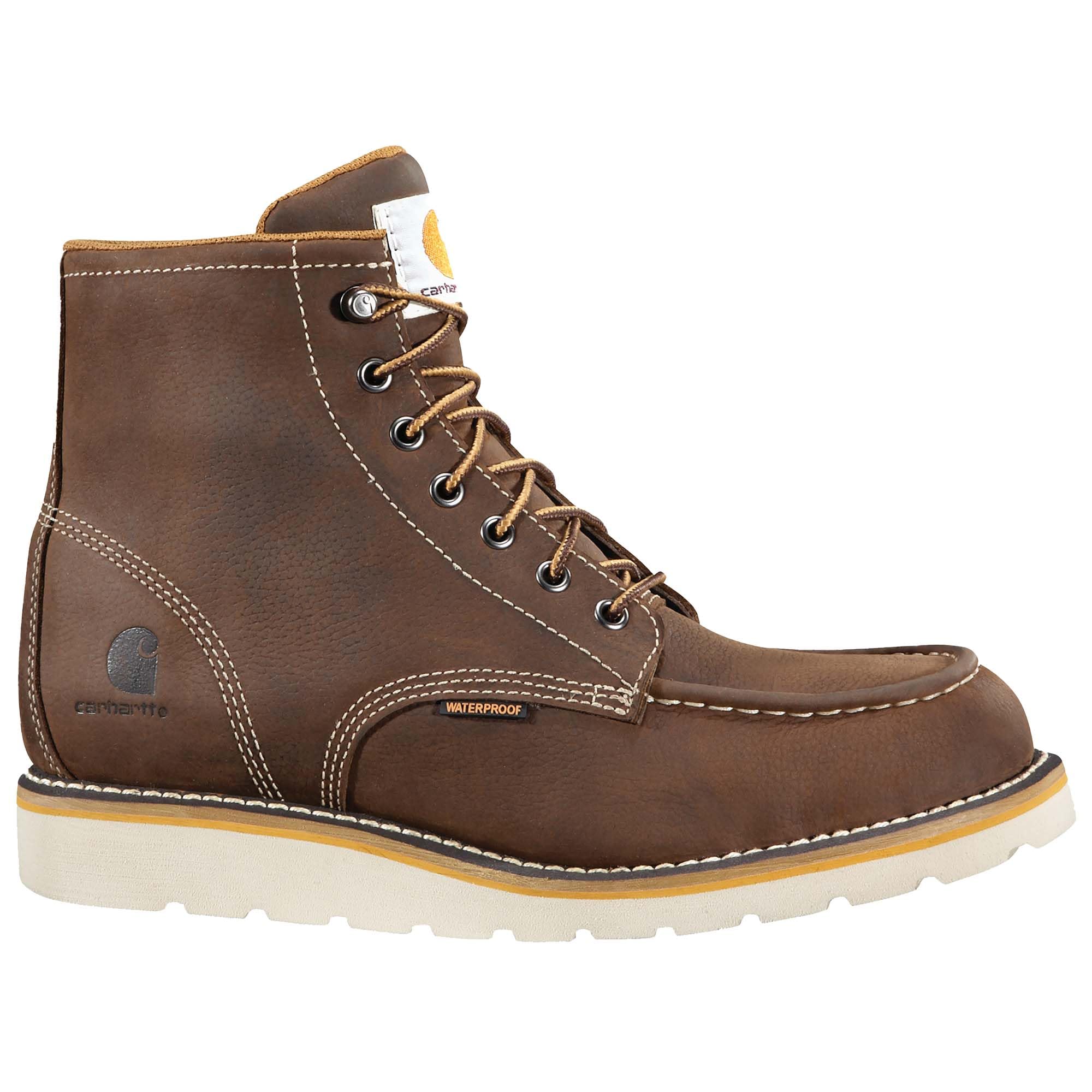 Bottes Carhartt 6 pouces Étanches à Bout Acier en Cuir Marron