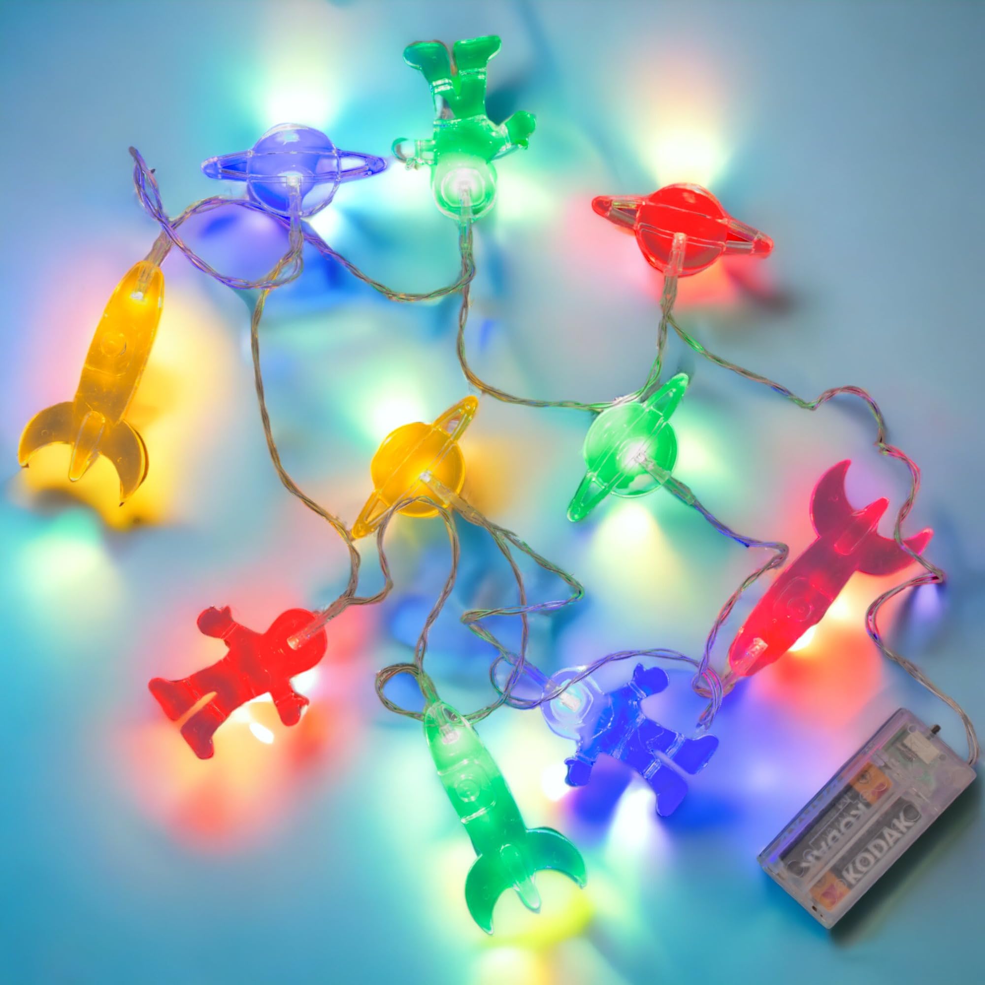 Micro-led-lichtketting op batterijen, 4 stuks, 6 meter, 60 leds