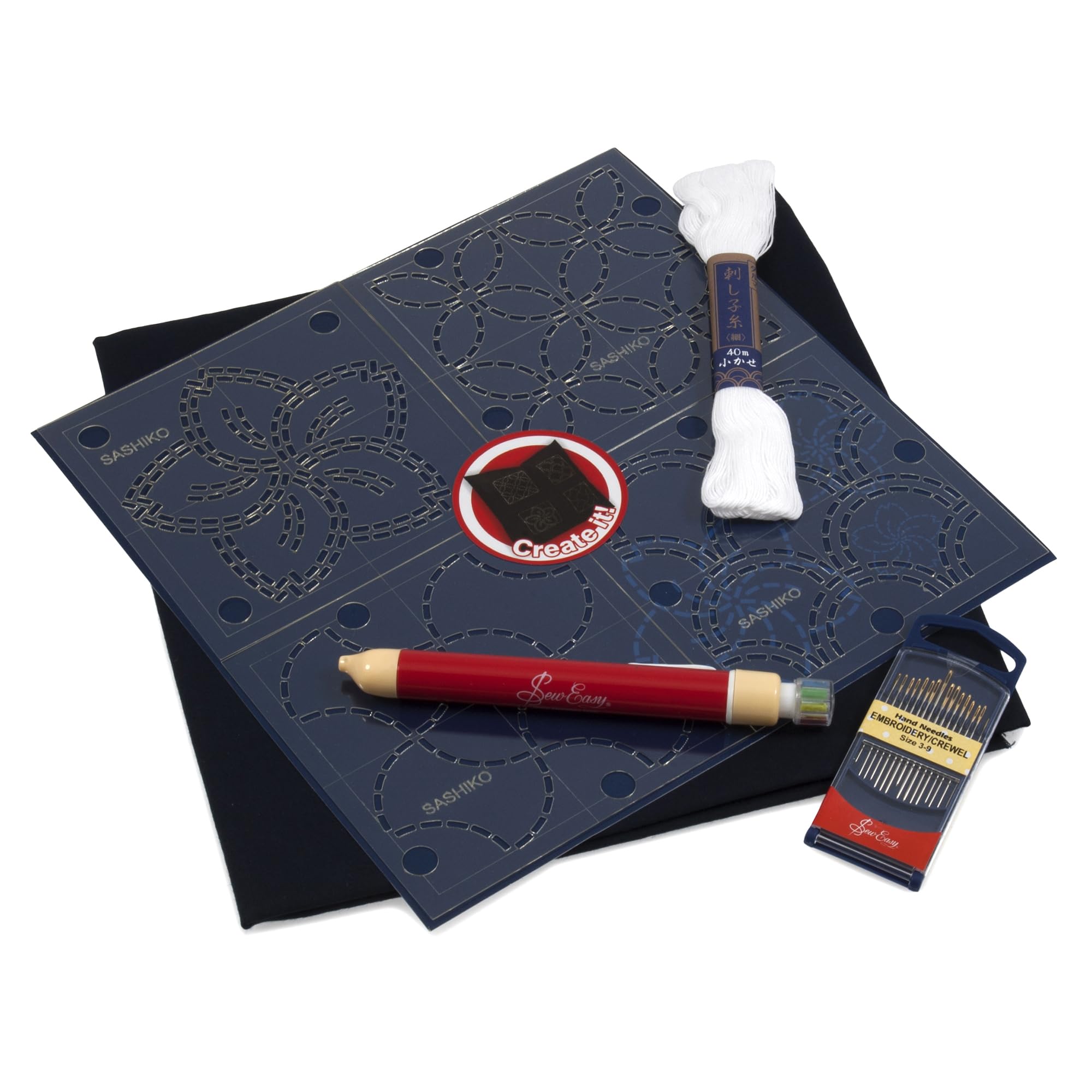 Sew Easy Sashiko - Juego completo de bordado - Todo lo que necesitas para empezar