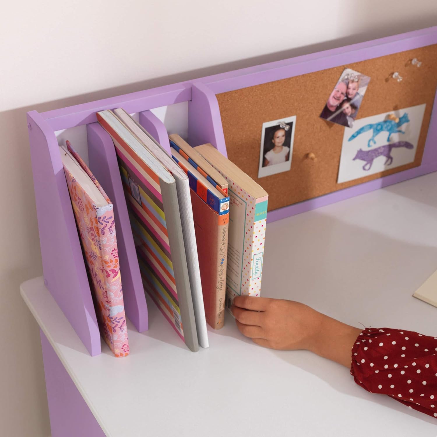 Limited Stock KidKraft Study Desk with Chair - Lavender, Drawers, Extra Storage, Handles, Bulletin Board, Sturdy, Solid, Kid-Sized Study, Gift for Ages 5-10