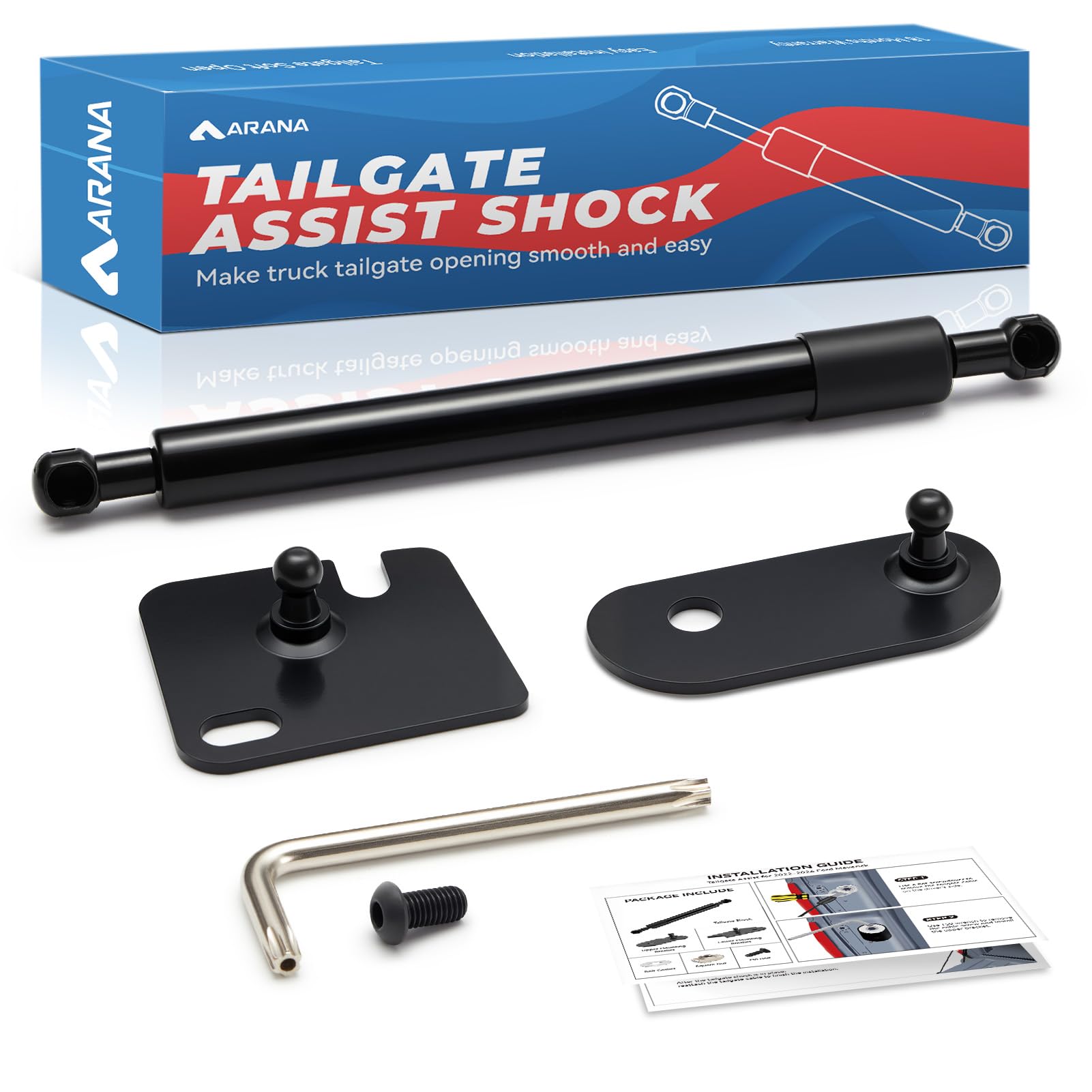 ARANA Tailgate Assist for 2017-2025 F250 F350 Super Duty, Slow Drop Tailgate Shock Damper Strut Accessories for Ford F-250 F-350 F-450 Super Duty XL XLT LARIAT King Ranch Platinum Limited