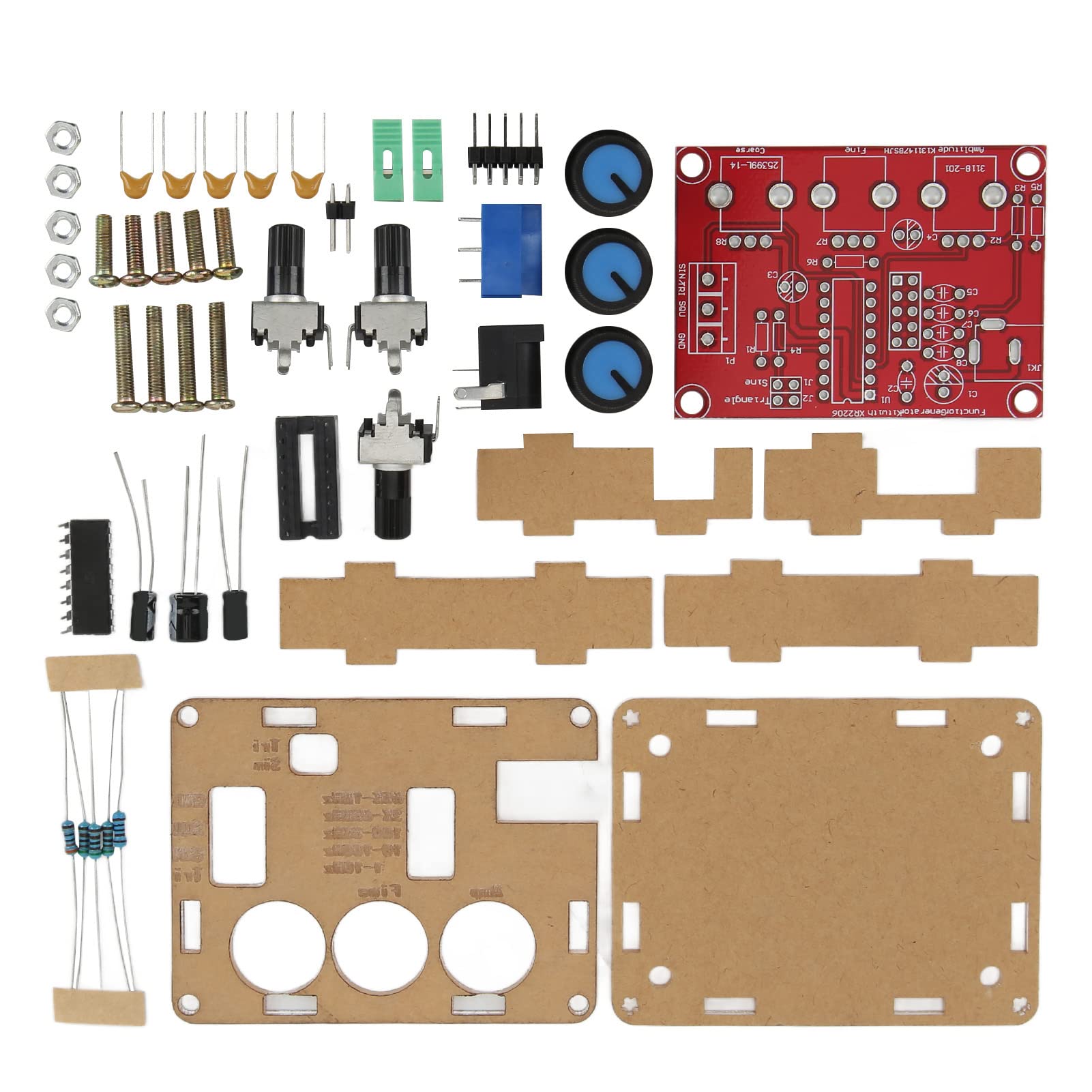 Function Generator, XR2206 Generator Kit with Shell, 5 Digit Resolution, for Engineers, Technicians, Factories, DIY, Electronics Enthusiasts