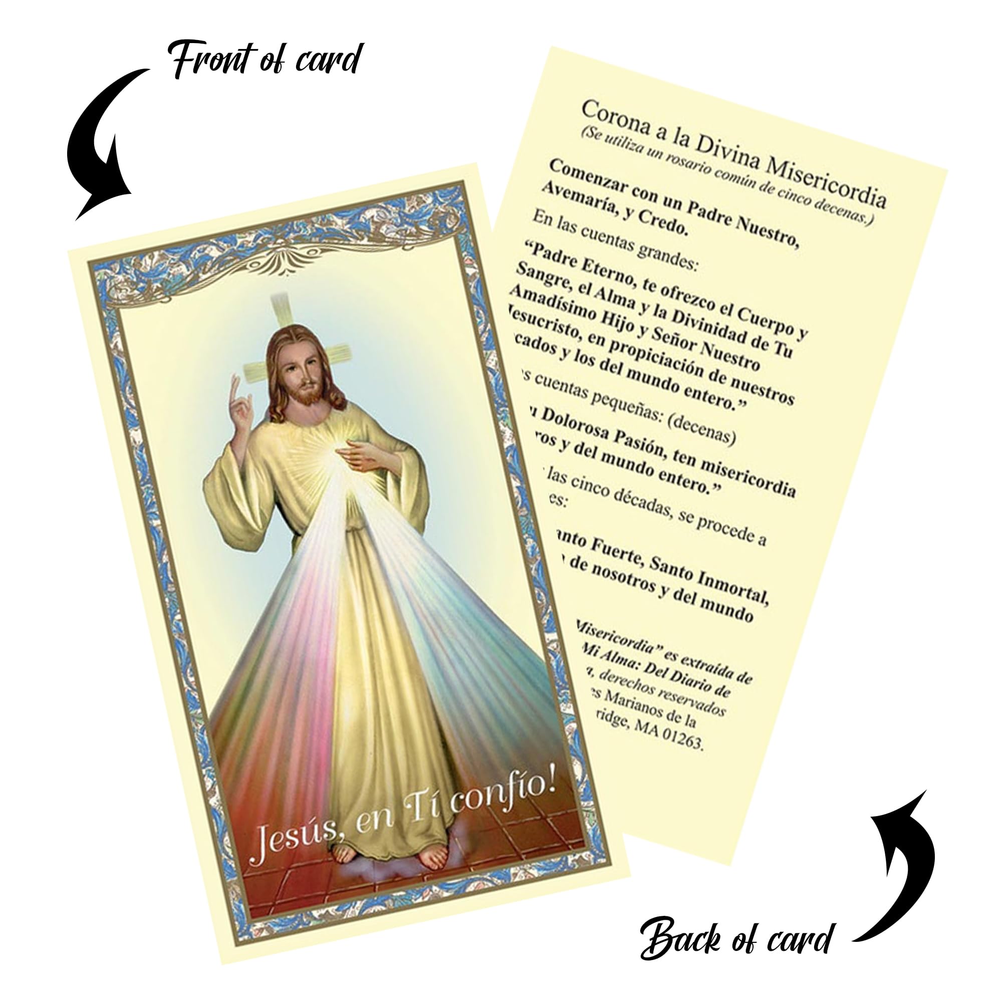Snapklik.com : Spanish Divine Mercy Prayer Cards -Corona De La Divina ...