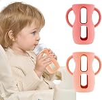 2 Pack Silicone Sleeves for Avent Natural Glass Bottles, Compatible with Philips Avent Natural Glass Baby Bottle 8 oz, Anti Breakage Milk Baby Bottle Protector for Toddler with Non-Slip Handle (2pc-Green/Blue)