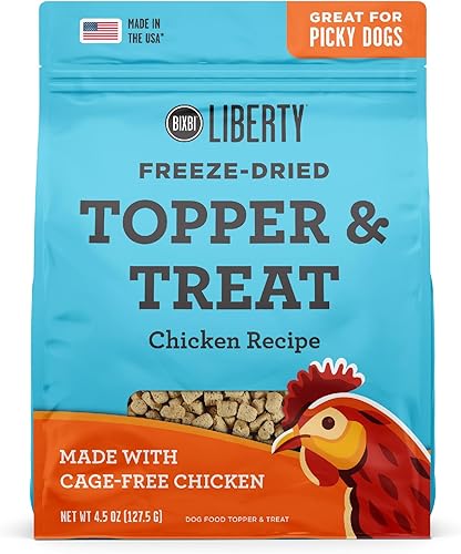 BIXBI Liberty - DecoraciĂłn de comida liofilizada para perros + golosina para perros, receta de pollo, 4.5 onzas, 98% de carne y Ăłrganos, sin BIXBI Liberty - DecoraciĂłn de comida liofilizada para perros + golosina para perros, receta de pollo, 4.5 onzas, 98% de carne y Ăłrganos, sin