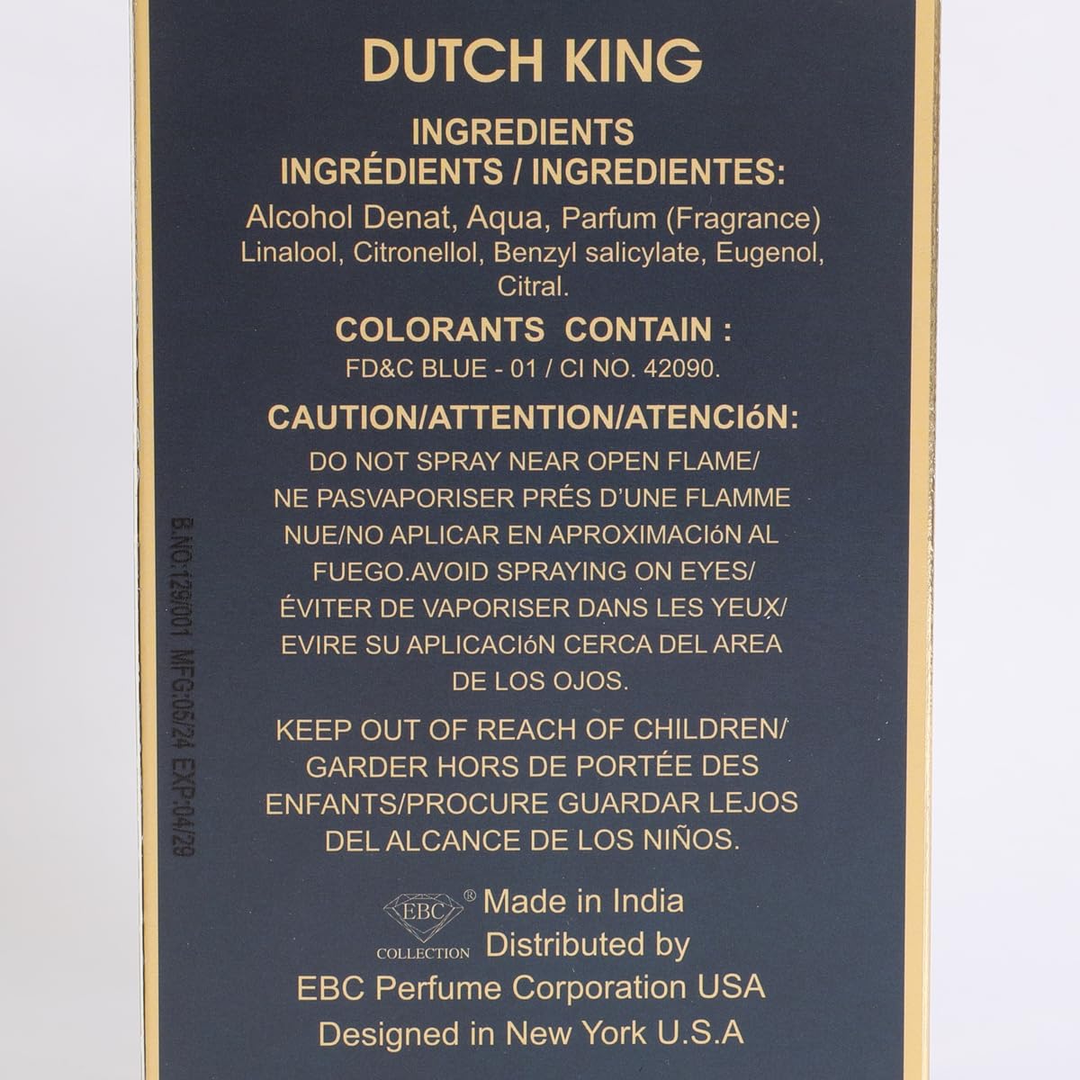Dutch King Spray Cologne - Eau De Parfum for Men - 3.4 fl.oz
