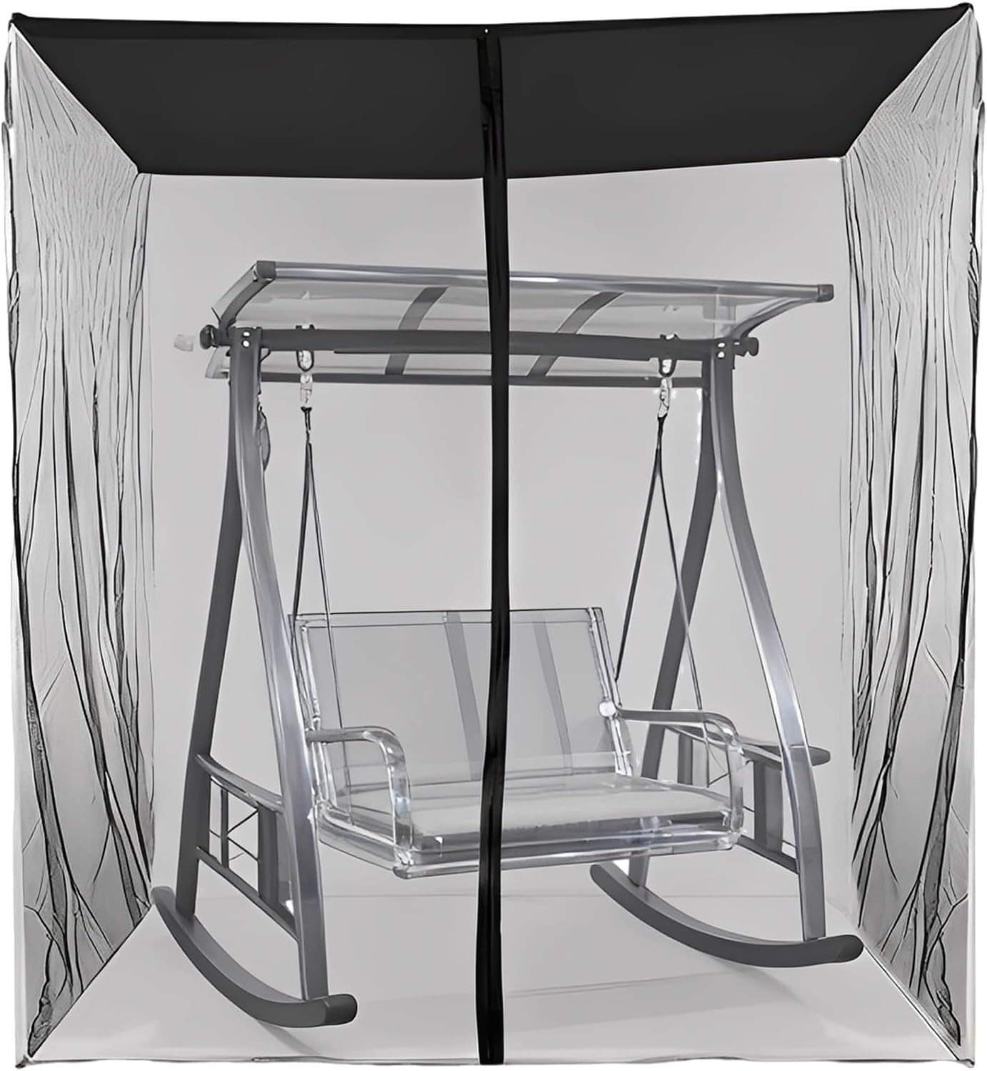 Mosquito Netting for Patio Swing, 72.8X49.2X80.7 in, Full Coverage Insect Screen, Lightweight, Breathable Porch Net, Polyester Fiber