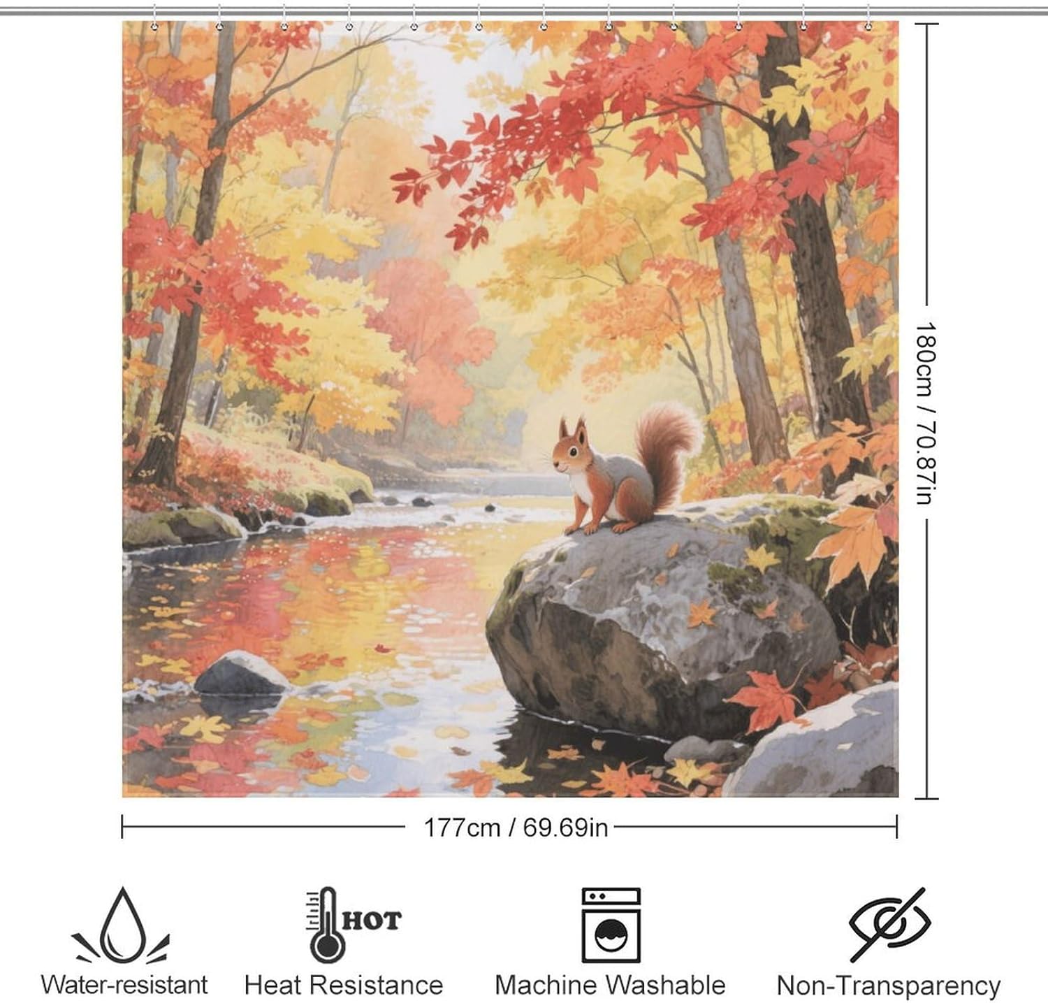 Shower Curtains Fabric Shower Curtain Liner Liner Showers Curtain A Maple Forest in Autumn Showers Curtin Opaque for Privacy Protection Water Splash Protection High Aesthetics