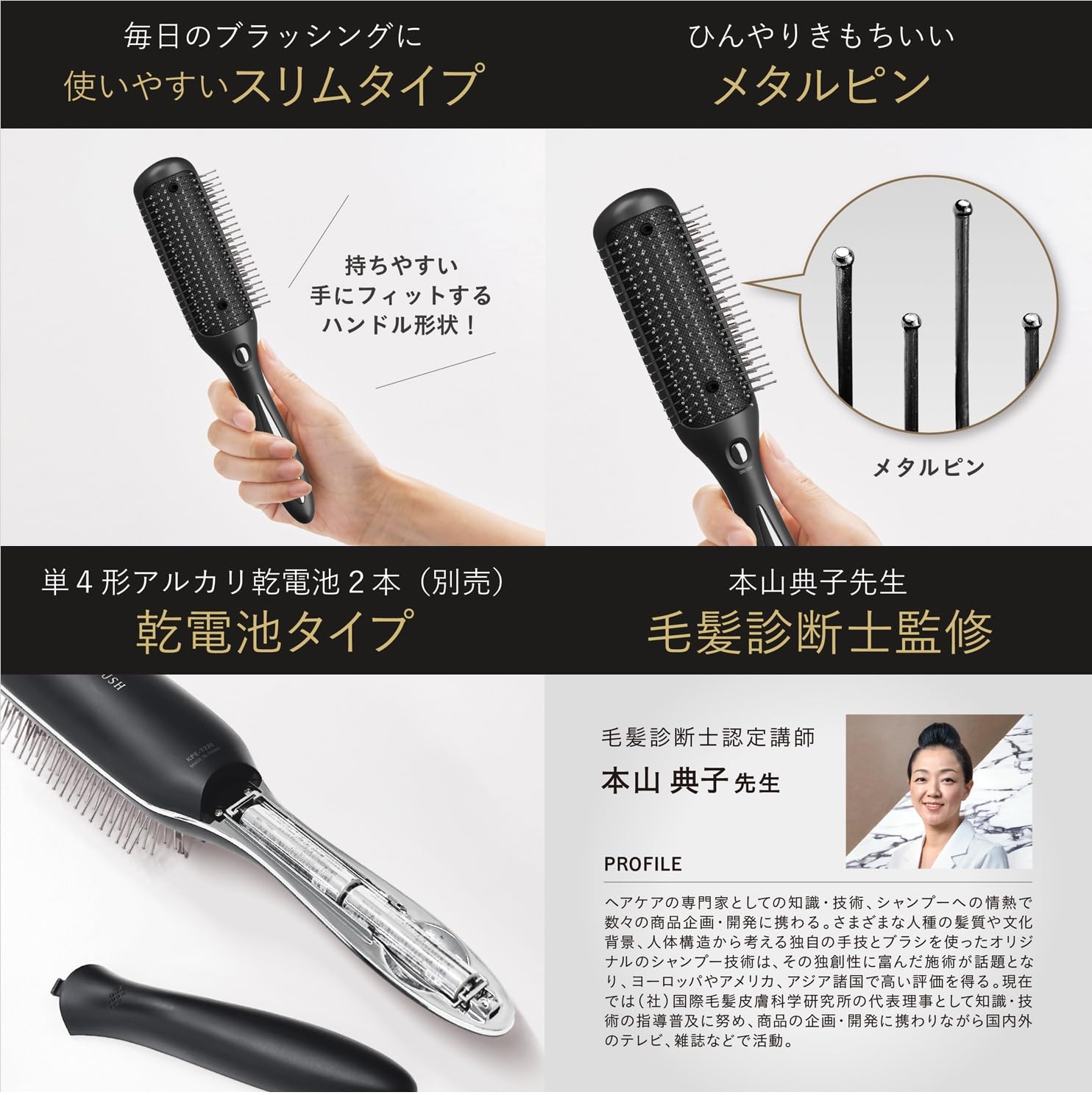 Amazon.co.jp: コイズミ リセットブラシ マイナスイオン 音波振動磁気