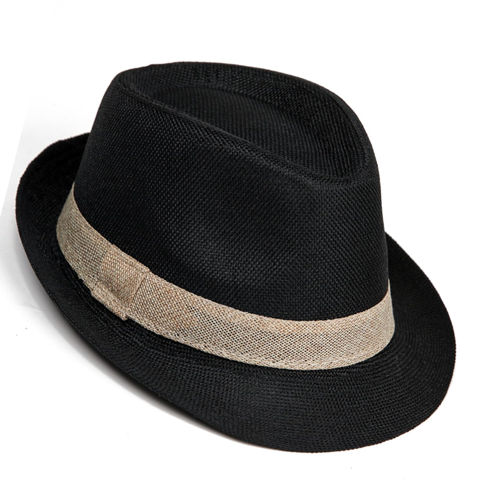 NVOQILIN Stylish Panama Hat Sun Foldable Design Beach Festival Hat Men ' s Essential Foldable Straw Breathable Rollable Straw for Men