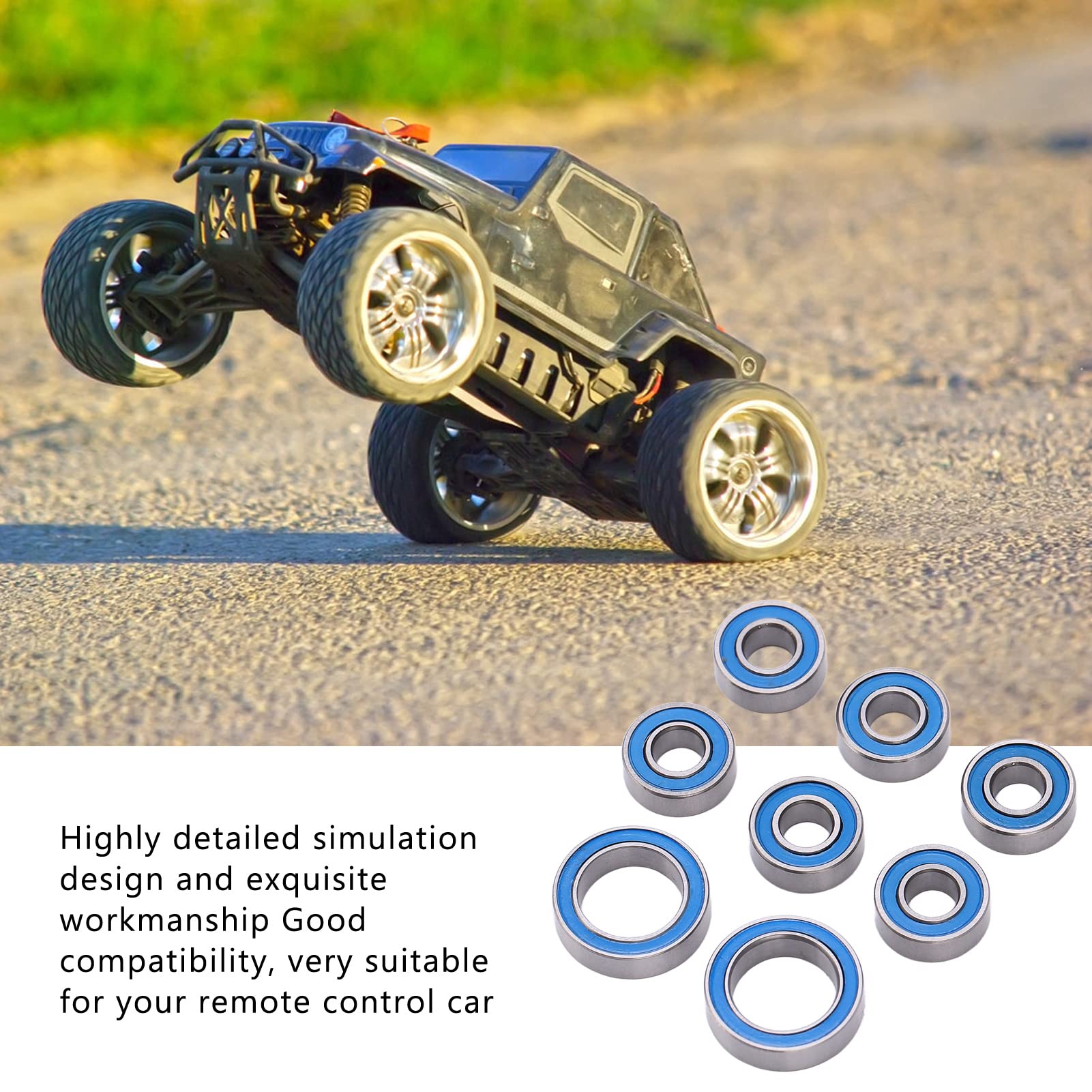 8 Szt. Łożysko Kulkowe Samochodu RC, Zestaw łożysk Piasty Koła, dla 1/10 4x4 4wd Slash Stampede Rustler