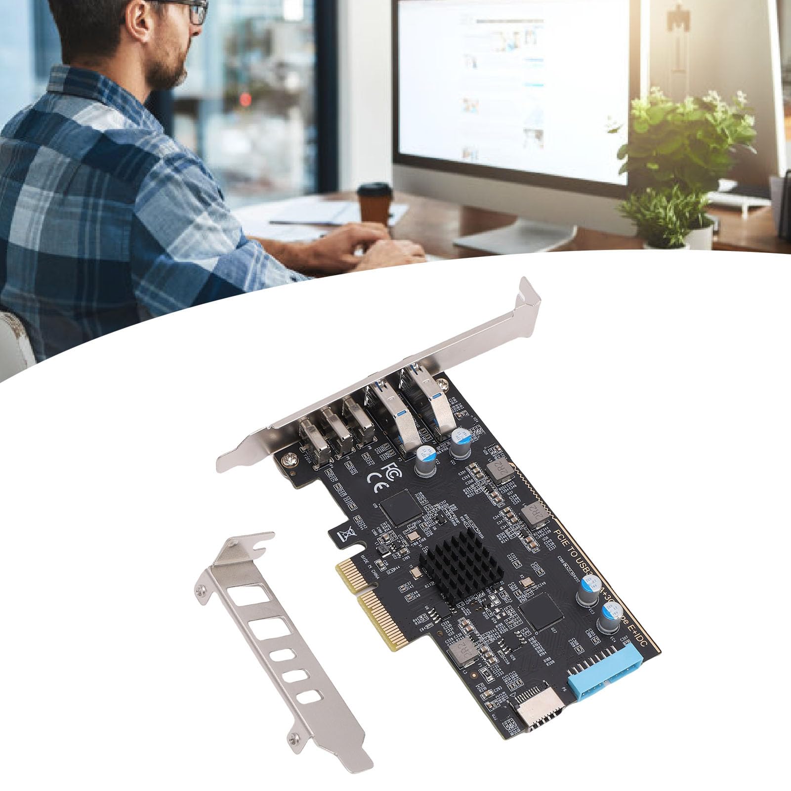 Jiawu Scheda PCI Express USB 3.2 Gen 2 Trasferimento Dati Efficiente 10 Gbps per Laptop e PC