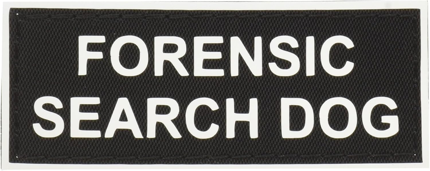 Dean & Tyler Nylon Patches for Pet Leash and Collar, Forensic Search Dog, 4-Inch by 1.5-Inch, Black/White