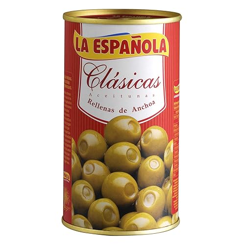 Miniatura 1 de La Espanola. Clasicas Green Olives stuffed with Anchovies. 350g (12,35oz). Pack of 6