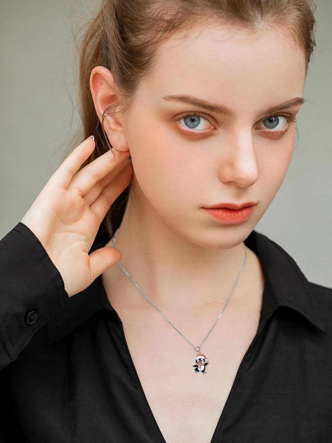 Dorunmo Christmas Necklace for Women 925 Sterling Silver Penguins/Christmas trees Xmas Pendant Necklace Christmas Jewelry Gifts - Image 4