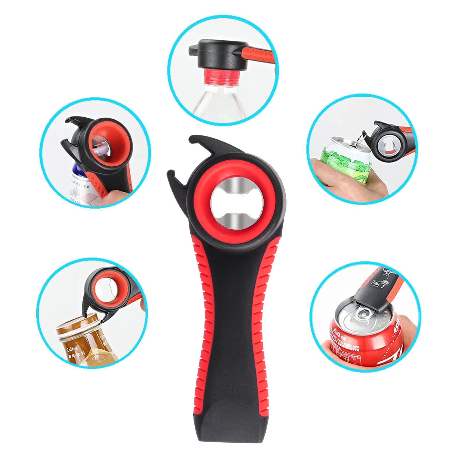Apriscatole Multifunzione 6 in 1 Manuale Universale per Barattoli di Vetro Cucina Ristorante