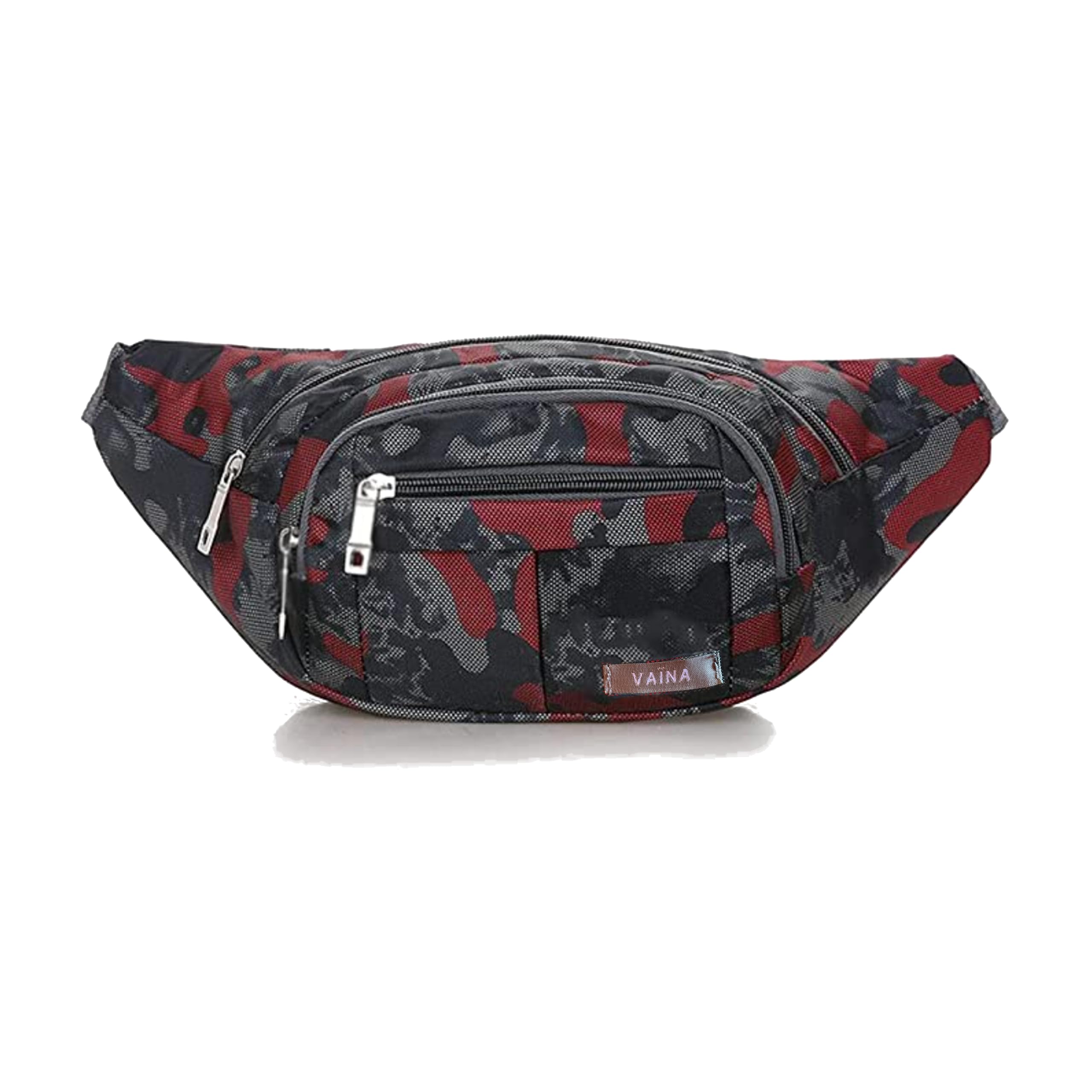 Riñonera de Camuflaje Rojo Militar Riñonera Táctica Impermeable Juvenil Riñoneras de Caza Riñonera Running Riñoneras Mujer y Hombre para Correr, Ciclismo, Camping y Montaña