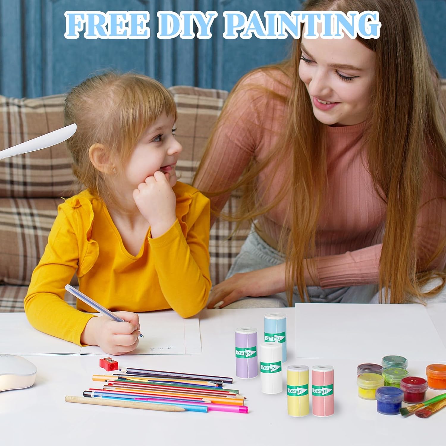 10 Rolls Colorful Mini Printer Sticker Paper, Self-Adhesive Thermal Printer Paper for Photos Notes To-do Lists,and Labels, Compatible with Mini Instant Camera DIY Scrapbook, 57 x 25 mm (5 Colors) - Image 5