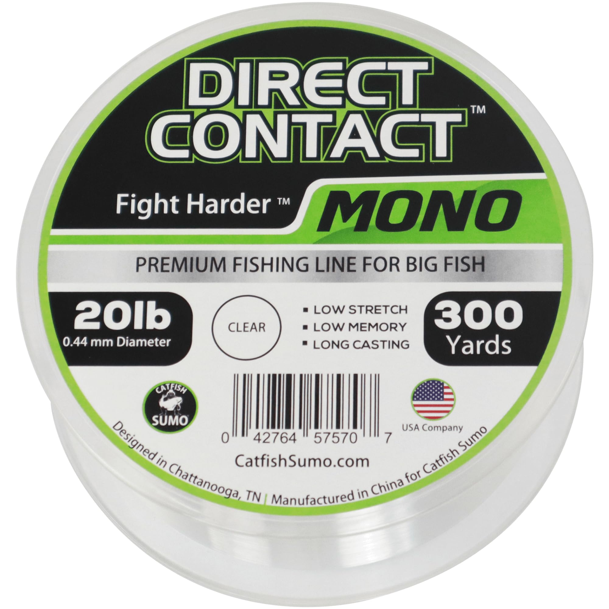 Direct Contact Premium Mono Fishing Line for Big Fish - Low Stretch - Low Memory