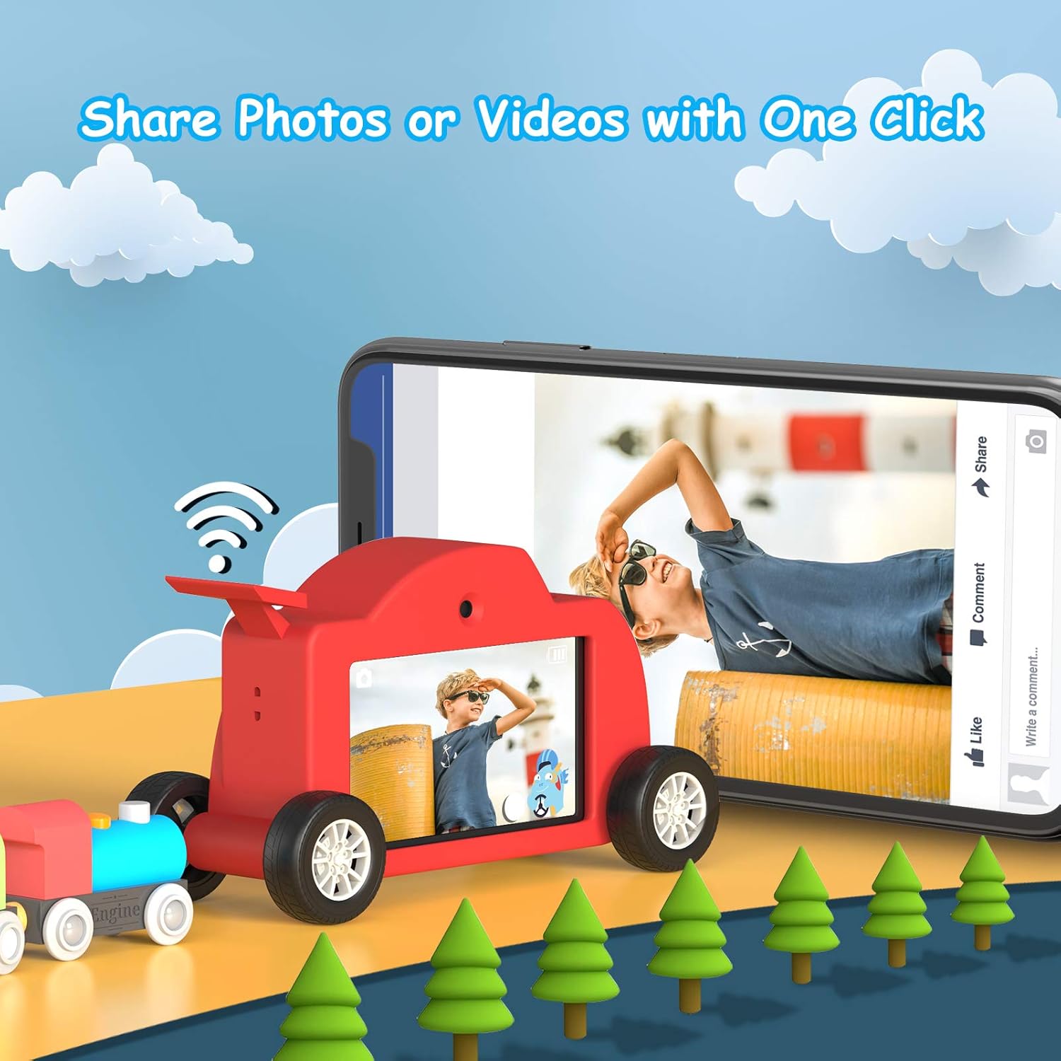 Buу 1 gеt 1 Dragon Touch Kids Camera, Kids Digital Camera with 48MP 3’’ IPS HD Touch Screen,, Camera for Kids Built-in WiFi& App Sharing (WT00)