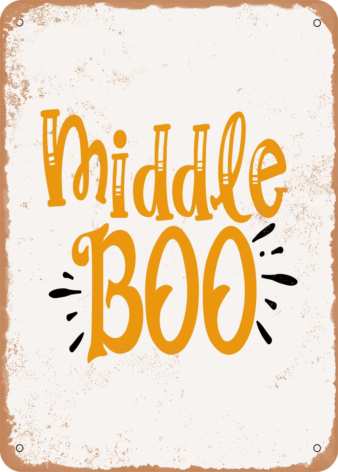 Miaomansenstore Metal Sign - Middle Boo - Vintage Look Home Decor