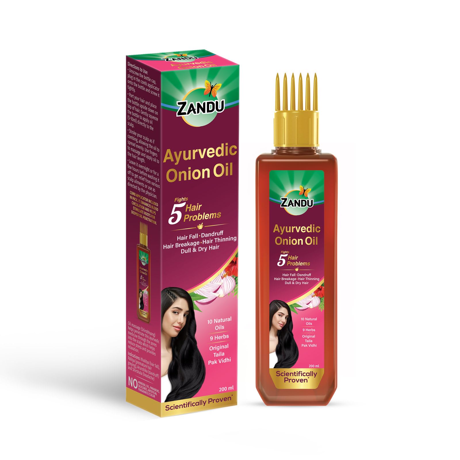 Zandu Ayurvedic Onion Oil (200ml): Power of Onions for Strong & Smooth hair | 9 Herbs & 10 Natural Oils | Helps reduce Hair Thinning & Hair Breakage | Improves Hair Quality | Controls Dandruff-image-43